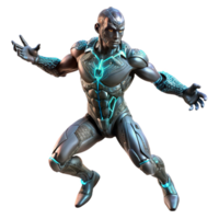 dramatic artistic A Cyborg with Glowing Energy Tattoos exclusive png