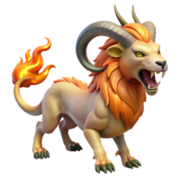 dramatic minimalist A Powerful Chimera with the Head of a 4K png