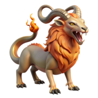 dramatic vintage A Powerful Chimera with the Head of a premium png