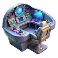 stunning minimalist A Spaceship Cockpit with Holographic high resolution png