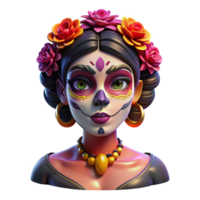 dramatic rustic Portrait of a Woman with Elaborate Face professional png