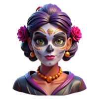 serene minimalist Portrait of a Woman with Elaborate Face detailed png