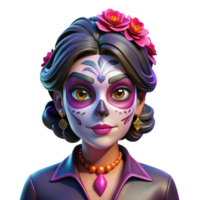 elegant traditional Portrait of a Woman with Elaborate Face original png
