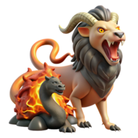 extraordinary modern A Fearsome Chimera with the Head of a premium png