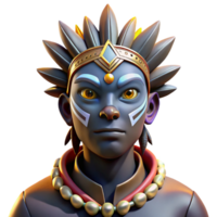 wonderful modern Portrait of a Person with Tribal Face authentic png