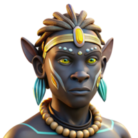 magnificent artistic Portrait of a Person with Tribal Face premium png