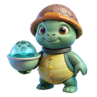 vibrant rustic A Benevolent Kappa with a Turtle Shell premium png
