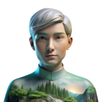 magnificent rustic Portrait of a Person with a Double 4K png
