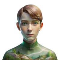 vibrant modern Portrait of a Person with a Double authentic png