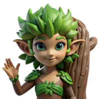 wonderful artistic Wise Dryad with Bark-like high resolution png