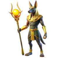 serene vintage A Majestic Anubis with the Head of a 4K png