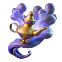 impressive contemporary A Powerful Djinn Emerging from a Lamp detailed png