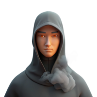 deslumbrante clássico retrato do uma pessoa com seus face parcialmente obscurecido de uma véu do fumaça, aceso de uma solteiro, dramático luz fonte, dentro uma misterioso estilo genuíno png