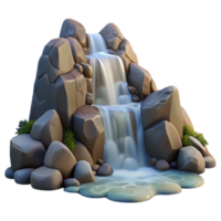 vibrant minimalist A Cascading Waterfall Flowing over Smooth premium png