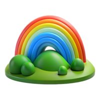 dramatic creative A Vibrant Rainbow Arcing over a Lush premium png