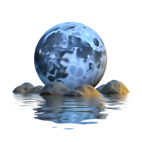 beautiful vintage A Full Moon Illuminating a Calm Lake 4K png