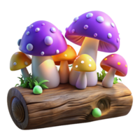 beautiful vintage A Group of Colorful Mushrooms Growing on exclusive png