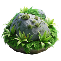 beautiful contemporary A Mossy Rock Covered in Ferns Damp high resolution png