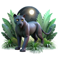 vibrant classic A Sleek Panther Stalking Through the authentic png