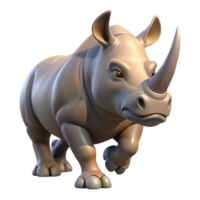 serene modern A Powerful Rhinoceros Charging Through detailed png