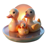 wonderful modern A Family of Ducks Swimming in a Pond high quality png
