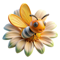 vibrant vintage A Busy Bee Collecting Pollen from a authentic png