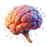 stunning artistic A D Model of a Human Brain Neural premium png