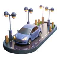 extraordinary traditional A Self Driving Car Navigating a Busy City high resolution png