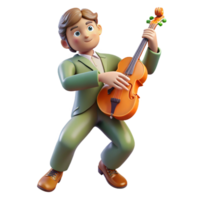 étourdissant moderne portrait de une musicien avec leur instrument, dynamique pose et éclairage, art nouveau style authentique png