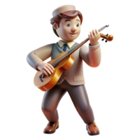 beautiful rustic Portrait of a Musician with Their high resolution png