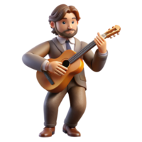 vibrant rustic Portrait of a Musician with Their premium png