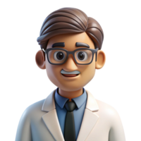 dramatic contemporary Portrait of a Scientist with Glasses and professional png