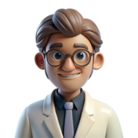 vibrant classic Portrait of a Scientist with Glasses and authentic png