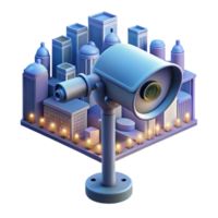 elegant rustic A Futuristic Security Camera Scanning a exclusive png