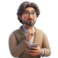 impressive vintage Portrait of a Writer Deep in Thought original png