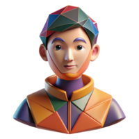 extraordinary traditional Portrait of a Person Made of Geometric 4K png