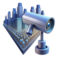 extraordinary contemporary A Futuristic Security Camera Scanning a detailed png