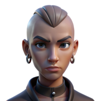 serene vintage Portrait of a Non Binary Person with high quality png