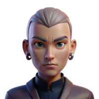 serene contemporary Portrait of a Non Binary Person with genuine png