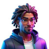 elegant modern Portrait of a Young Man with Dreadlocks high quality png