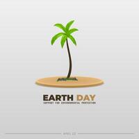 Earth day concept. Earth and tree shape eco-friendly design. Save the earth concept vector