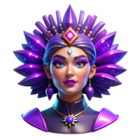 magnificent traditional Portrait of a Woman with Vibrant Purple authentic png