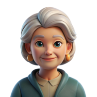 serene contemporary Portrait of an Elderly Woman with Kind premium png