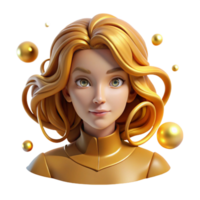 magnificent artistic Portrait of a Young Woman with Flowing detailed png