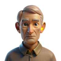 elegant minimalist Portrait of an Elderly Man with a detailed png