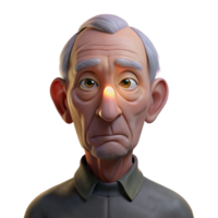 serene minimalist Portrait of an Elderly Man with a authentic png