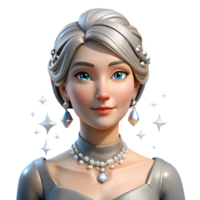 magnificent vintage Portrait of a Woman with Elegant Silver exclusive png