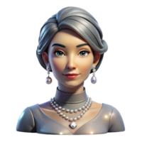 stunning contemporary Portrait of a Woman with Elegant Silver professional png