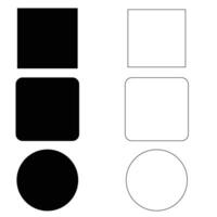 A set of glossy black blank 3D buttons with a shiny, metallic design, ideal for web and app interfaces, representing empty elements or icons vector