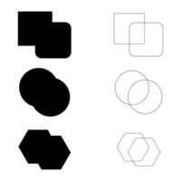 icon set with abstract design for web and communication vector